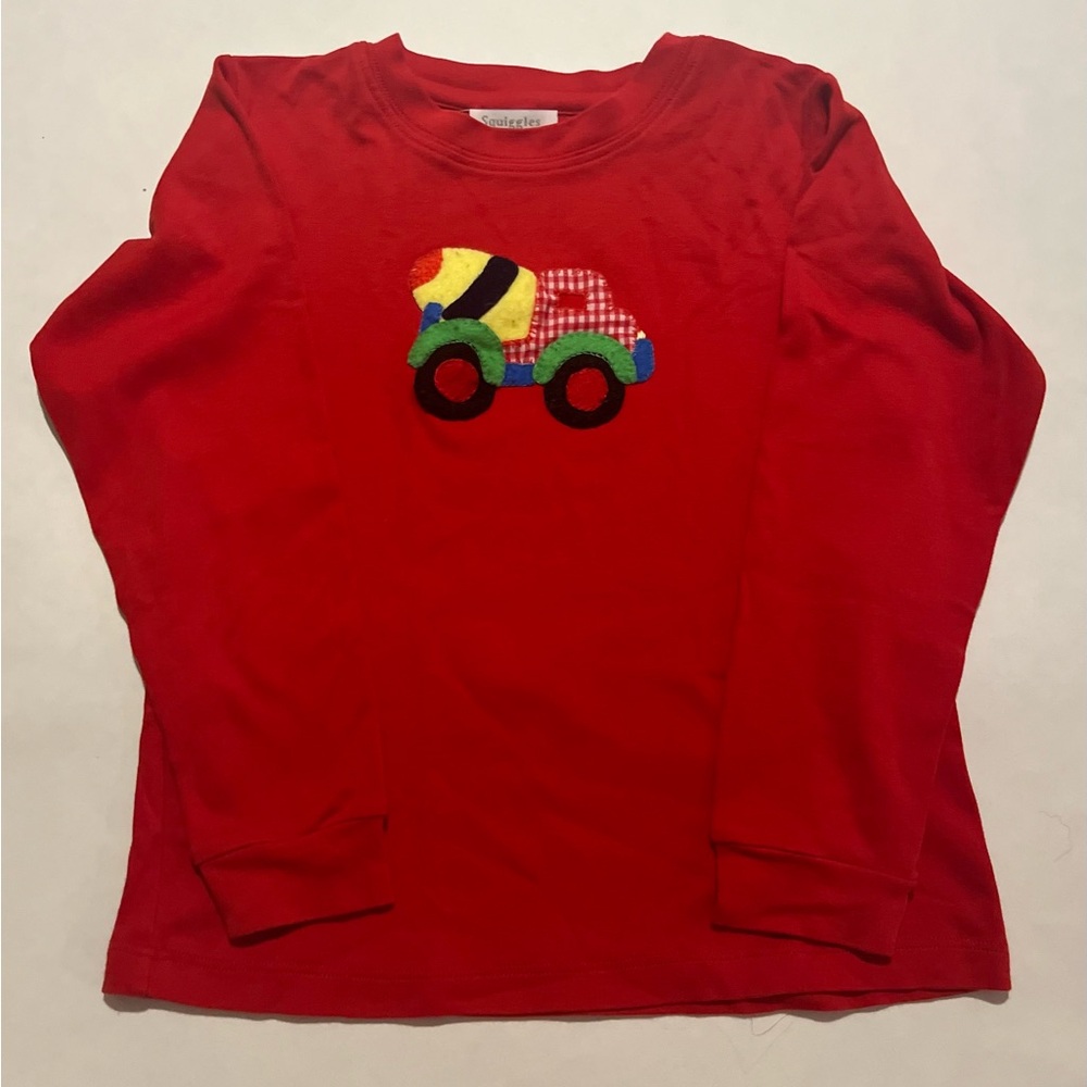 Squiggles Red Cement Mixer Top Size 6
